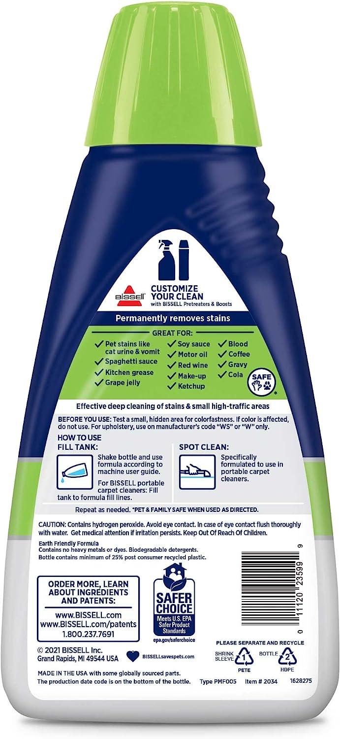 BISSELL PET PRO OXY Spot & Stain Formula for Portable Carpet Cleaners