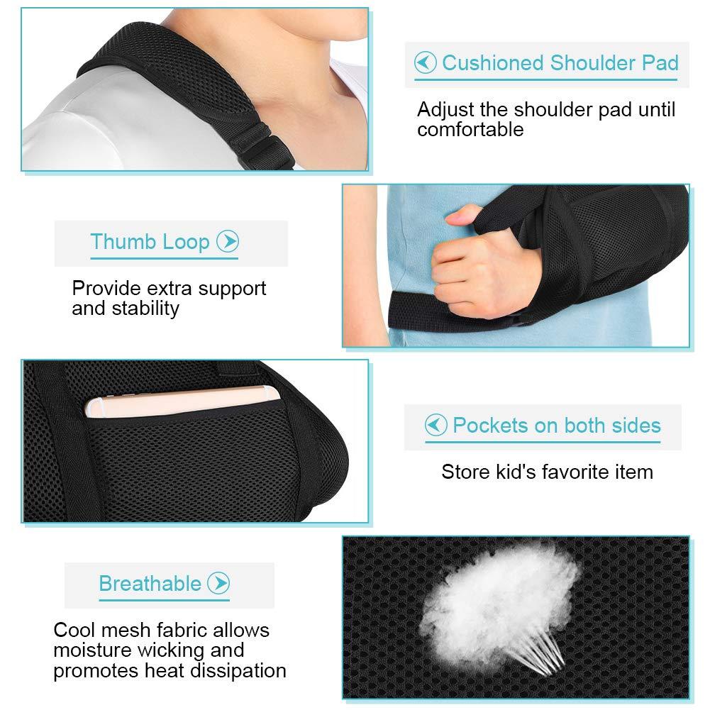 Kids Arm Sling with Waist Strap Padded Child Arm Support for Shoulder