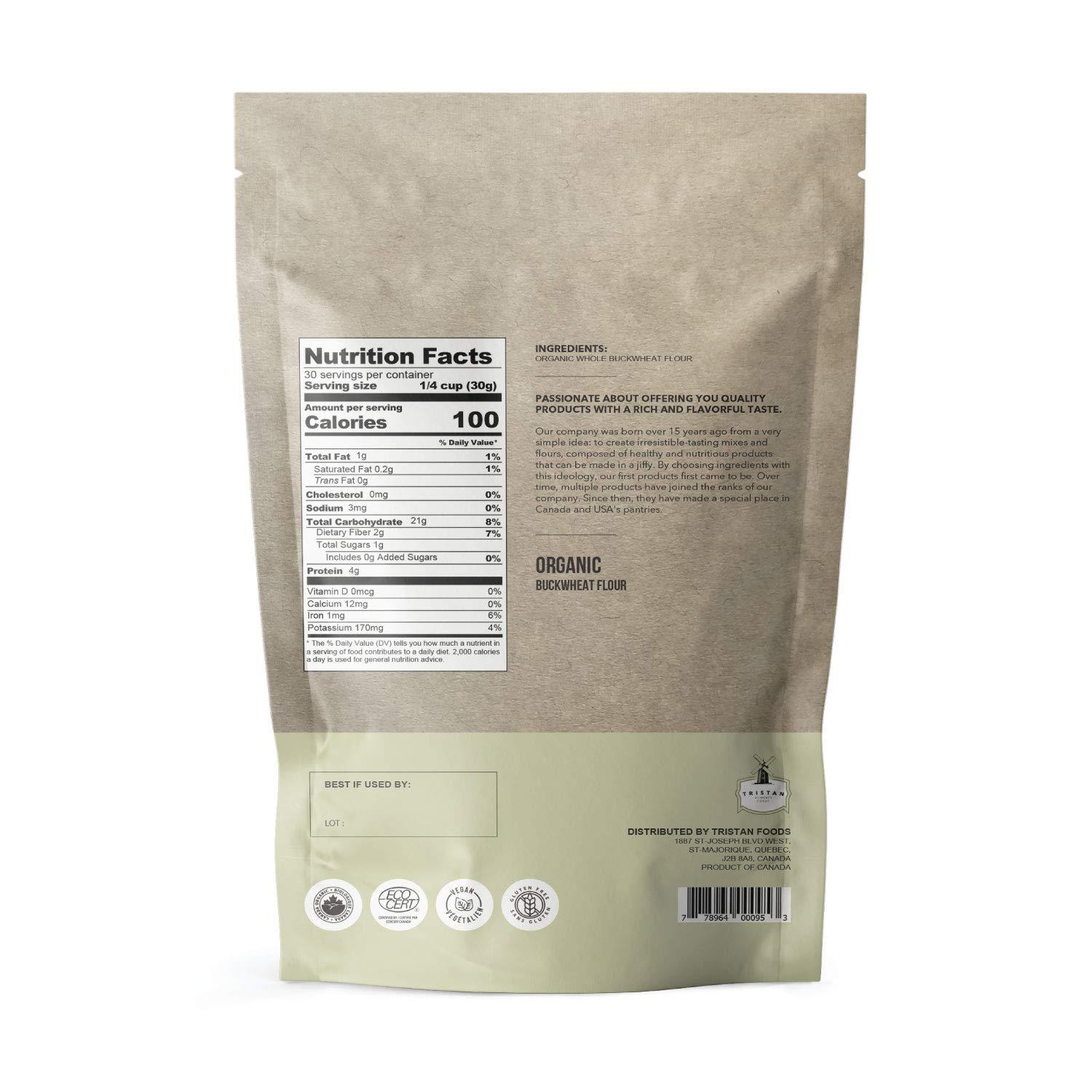 Tristan Foods Gluten Free Organic Buckwheat Flour (2 lbs.) High Fiber