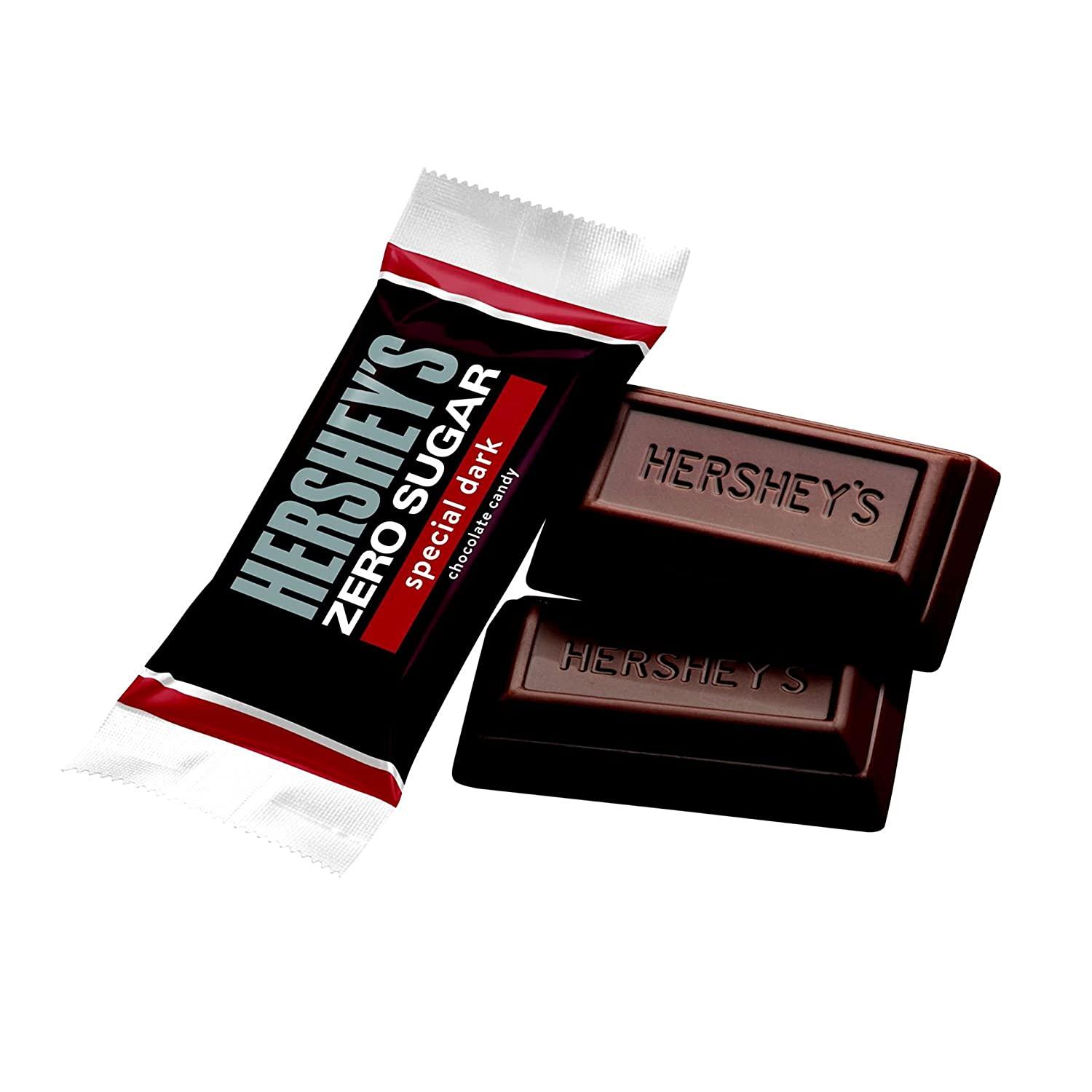 HERSHEY'S SPECIAL DARK Zero Sugar Chocolate Candy Bars, Individually