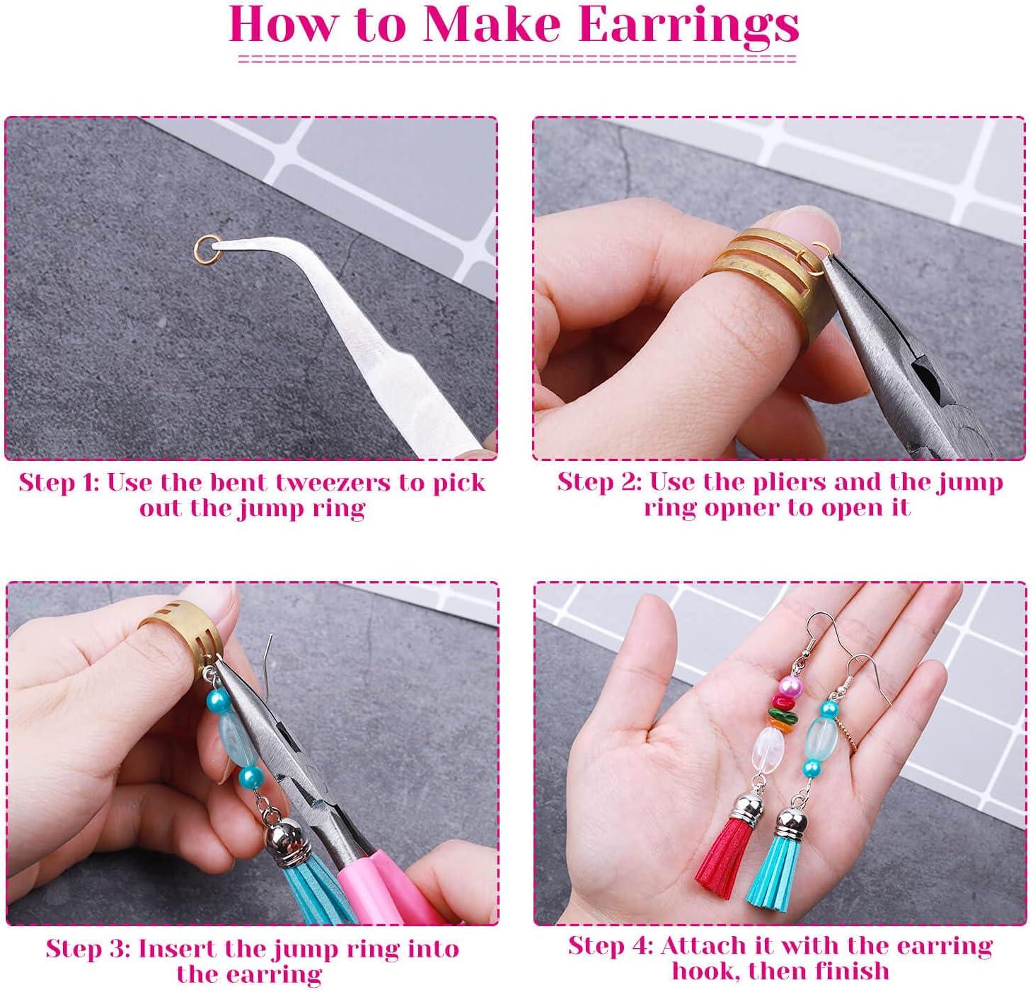 Earring Making Supplies Kit Earring Hooks Earring Jump Rings Earring Repair  Kits Earring Cards Holder Pliers Tweezers Earrings Making 