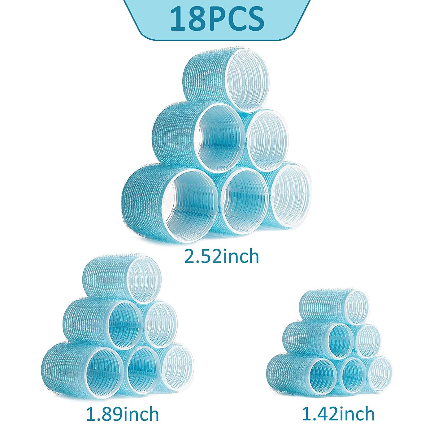 Jumbo 2.5 inch Velcro Hair Rollers for Long Hair No Heat, Self Grip