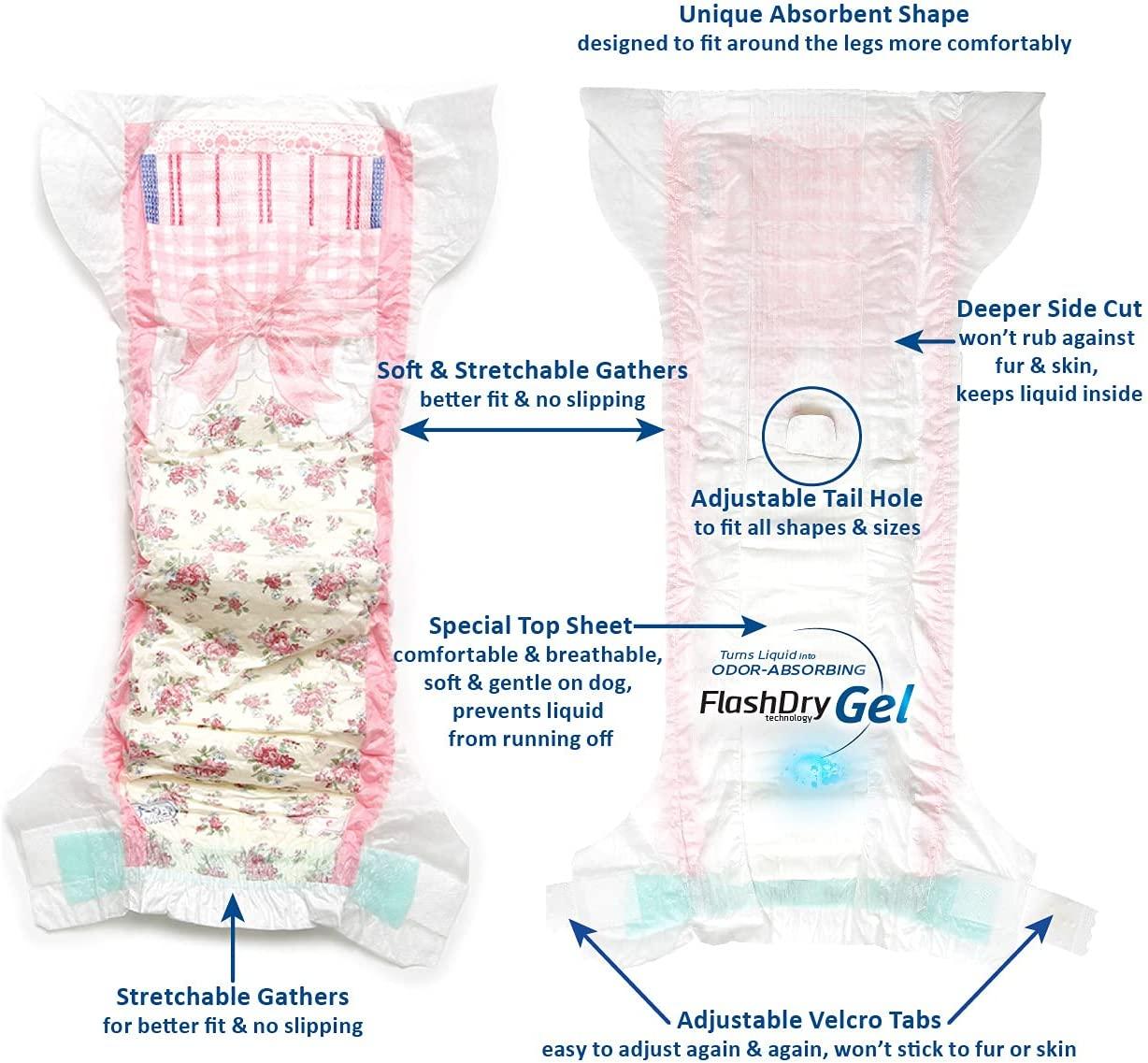 Hartz Disposable Diapers with Adjustable Tail Hole for Female & Male