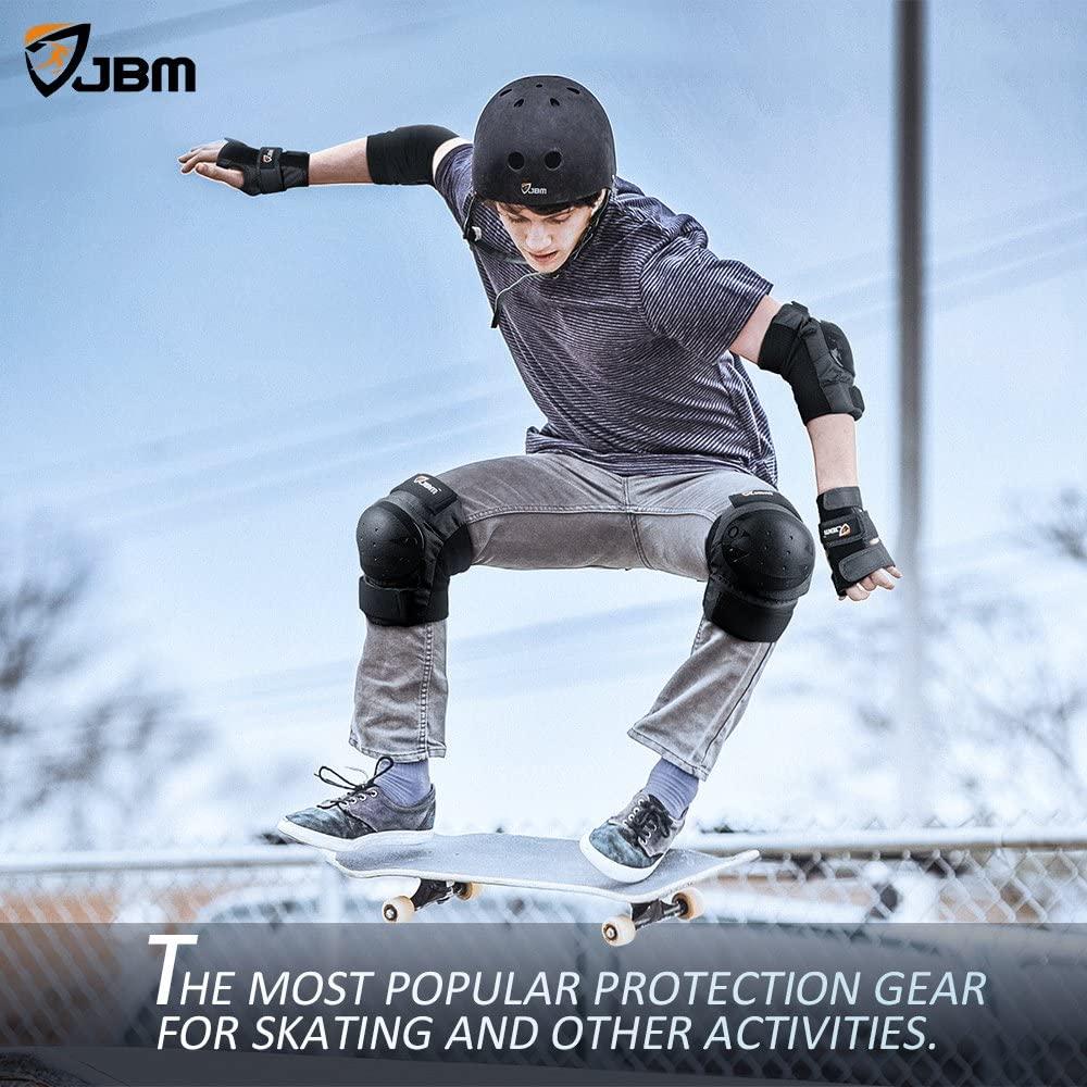JBM Black Adult/Child 3 in 1 Protective Gear Set for Multi Sports