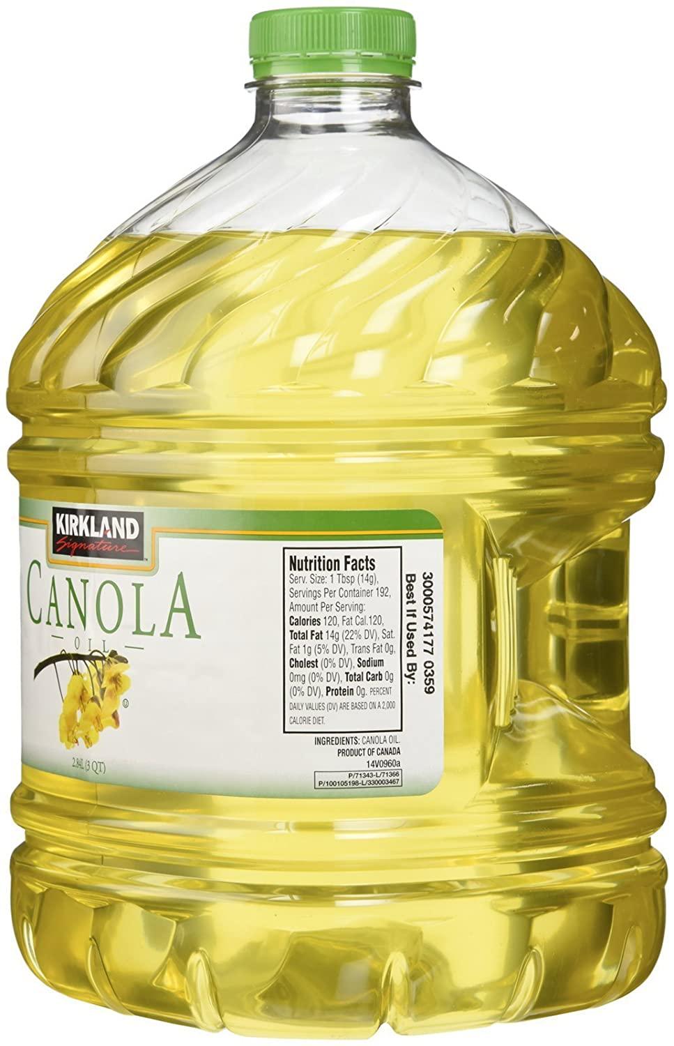 Kirkland Signature 100 Pure Canola Oil 3 qt 2 ct 96.03 Fl Oz (Pack