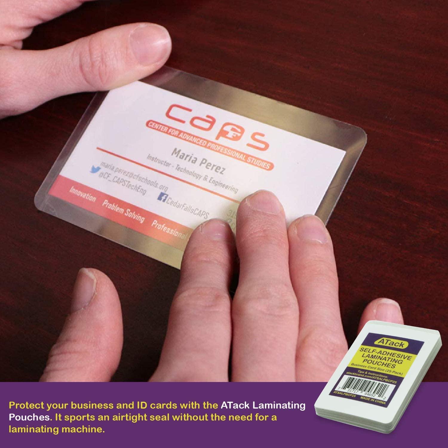 laminating sleeves business cards 7MIL Business Card 2-1/4