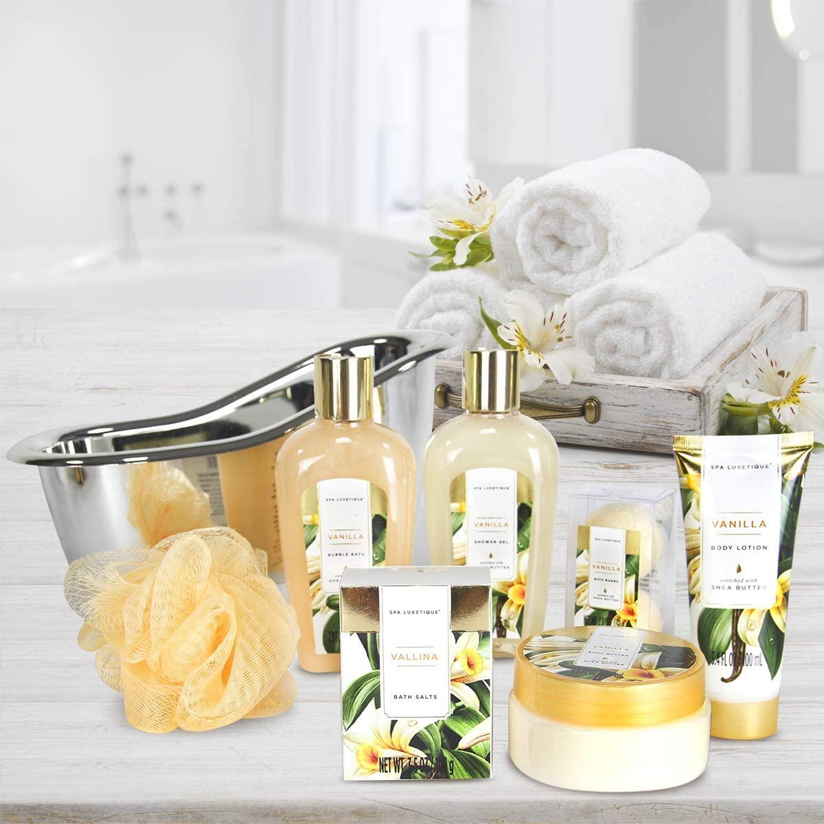 Bath Gift Basket Spa Luxetique Bubble Spa Kit Vanilla Scented