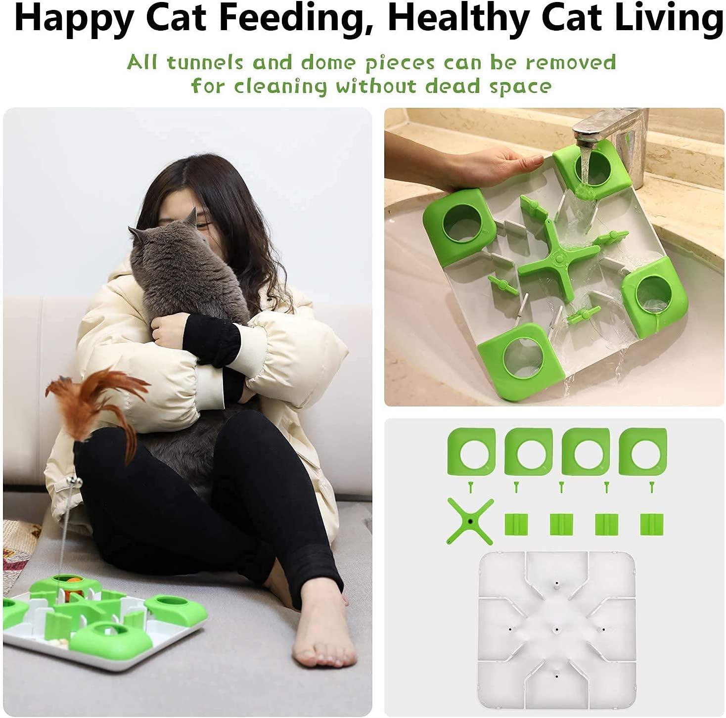 Benepaw Cat Treat Puzzle Slow Feeder Toys Interactive Food Dispensing Maze  Pet Bowl Improves Digestion Enrichment Activities - AliExpress