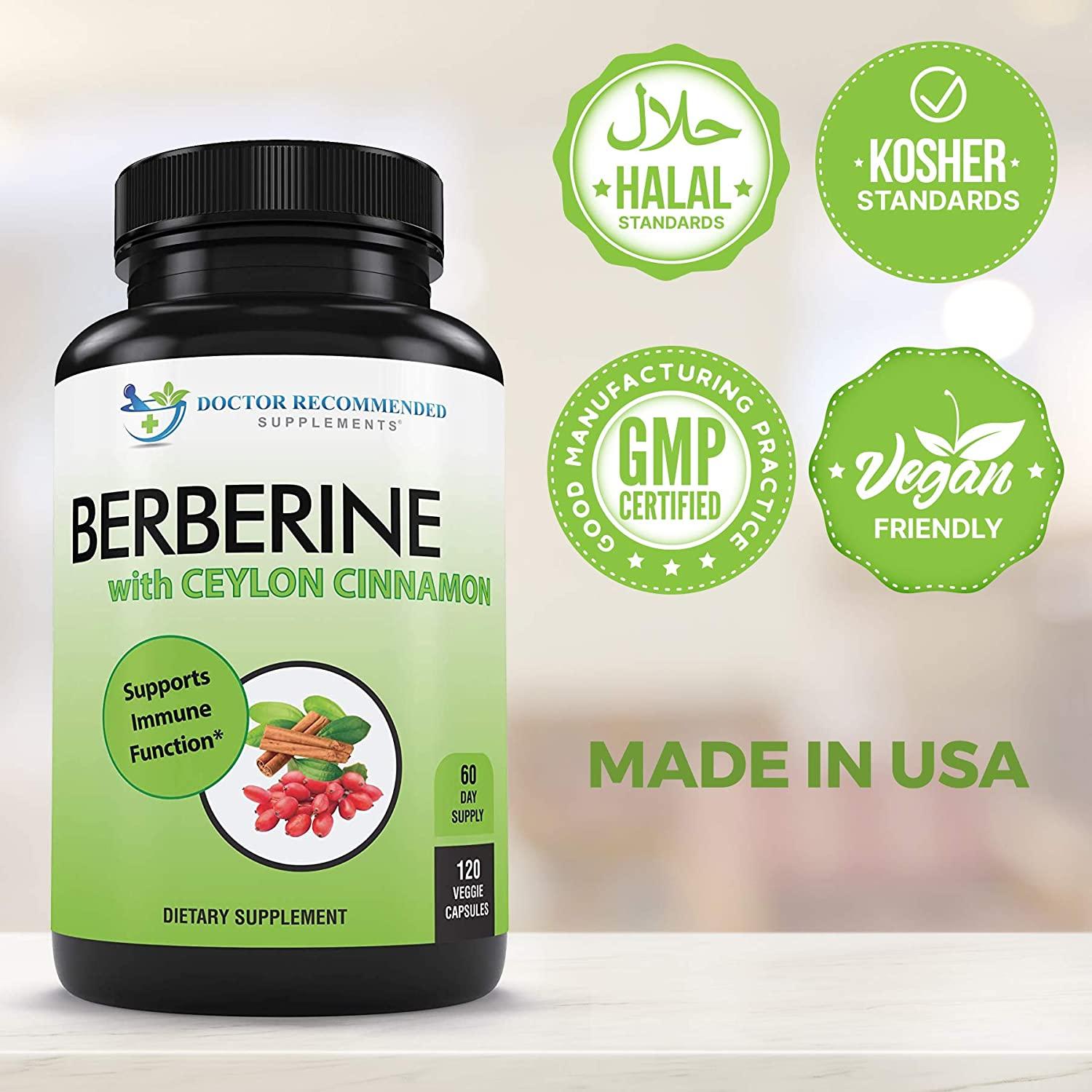 Berberine with Ceylon Cinnamon 1200mg Berberine & 100mg Organic