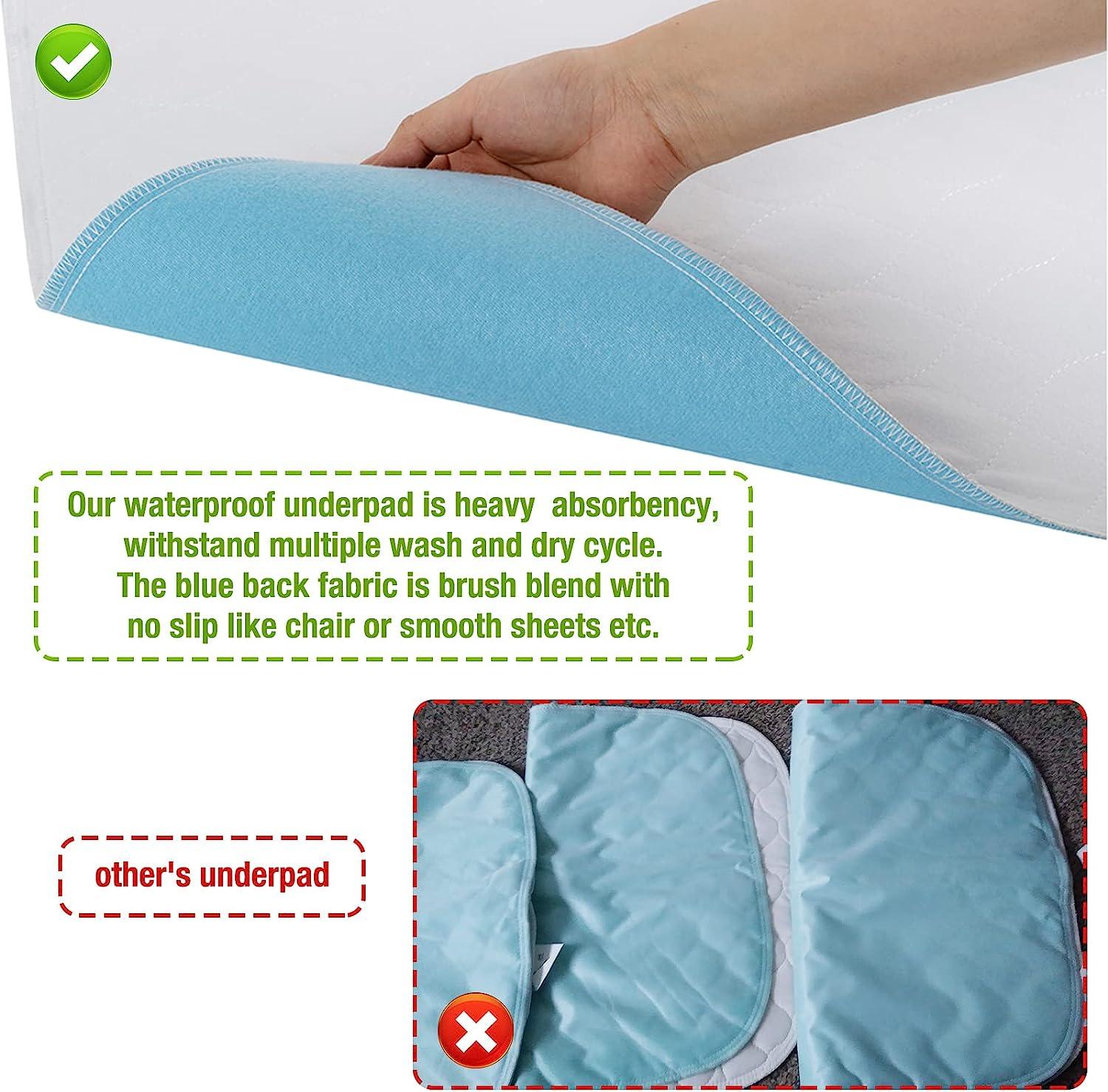 Bed Pads Incontinence Washable 5 Layer Waterproof Microfiber