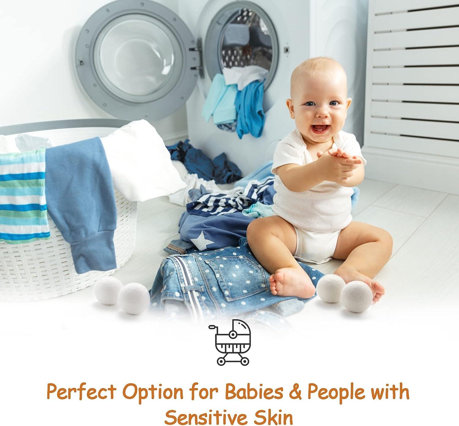 Woolly Molly XL 6Pack Organic Wool Dryer Balls New Zealand Wool, 1200 Loads, Energy & Time