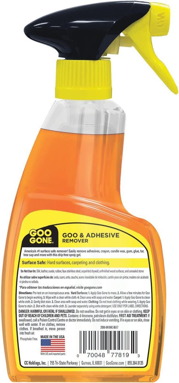 Goo Gone Adhesive Remover Spray Gel 2 Pack and Sticker Lifter