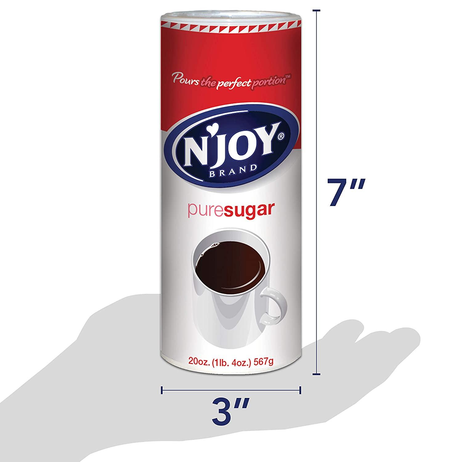 N'Joy Sugar Canister 20 Ounce, Pack of 6 100 Pure Granulated Sugar