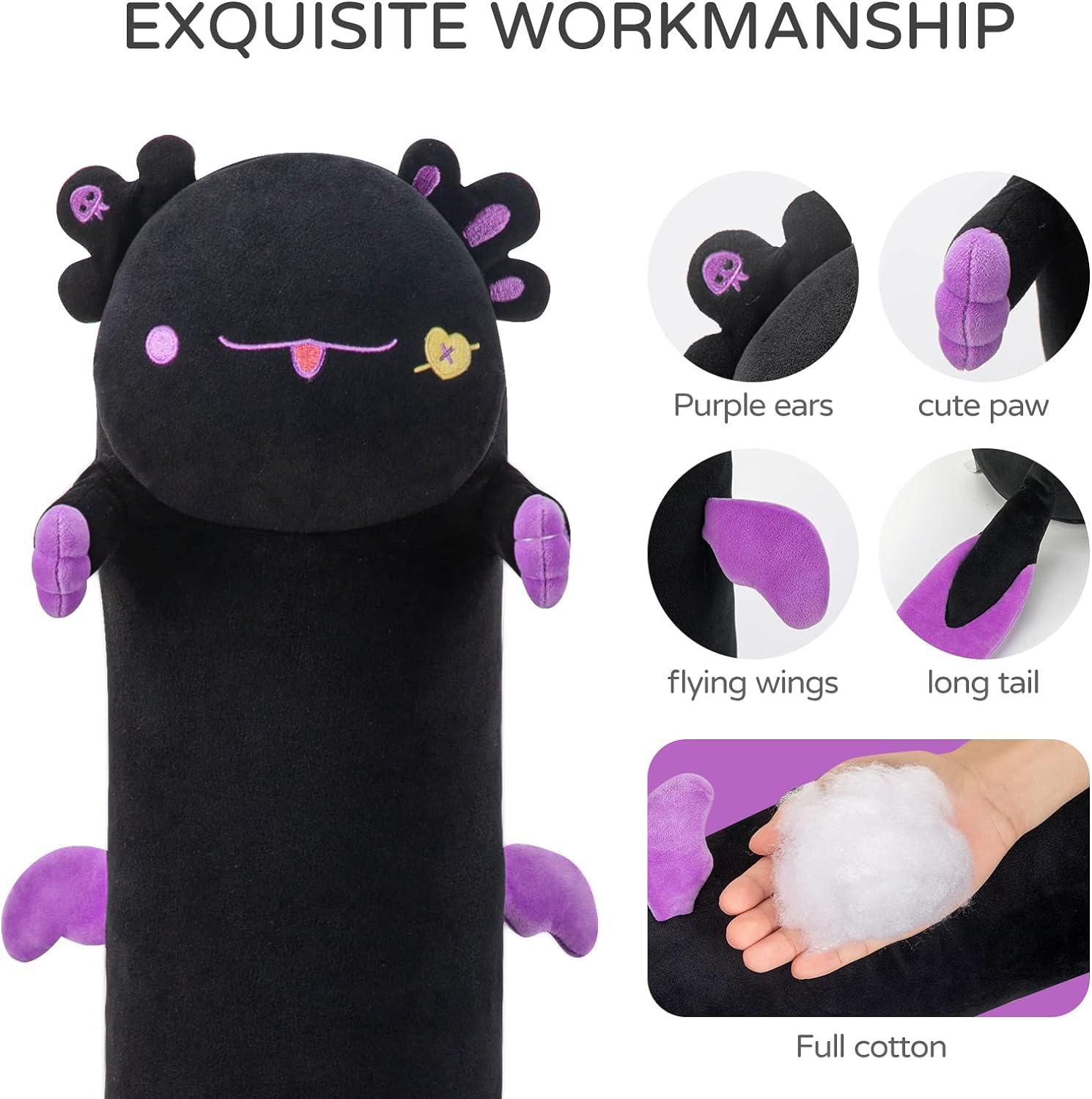 Mewaii 44in Black Axolotl Plush Pillow - Soft & Squishy Stuffed Animal Toy  for Kids | Buy Now with Express International Delivery