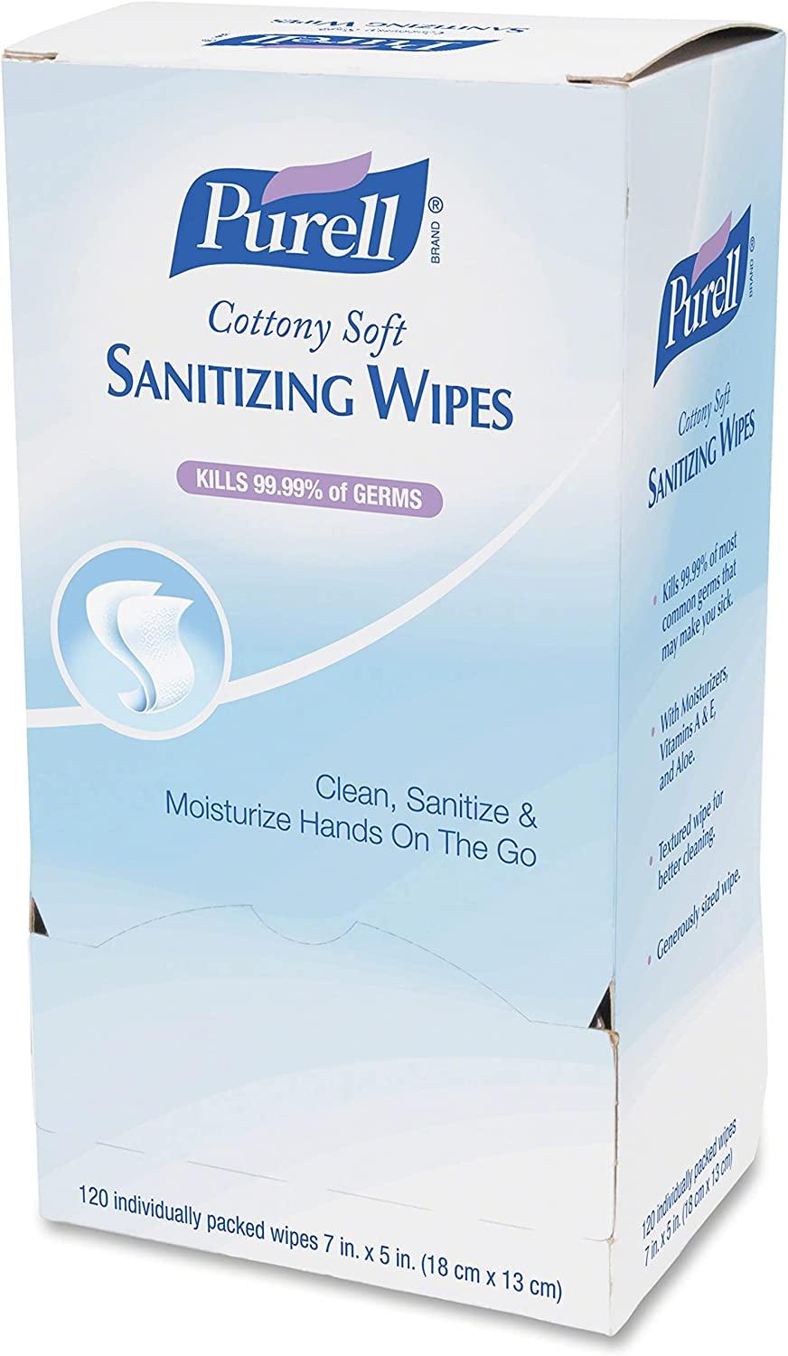 PURELL Cottony Soft Hand Sanitizing Wipes, 120 Individually Wrapped