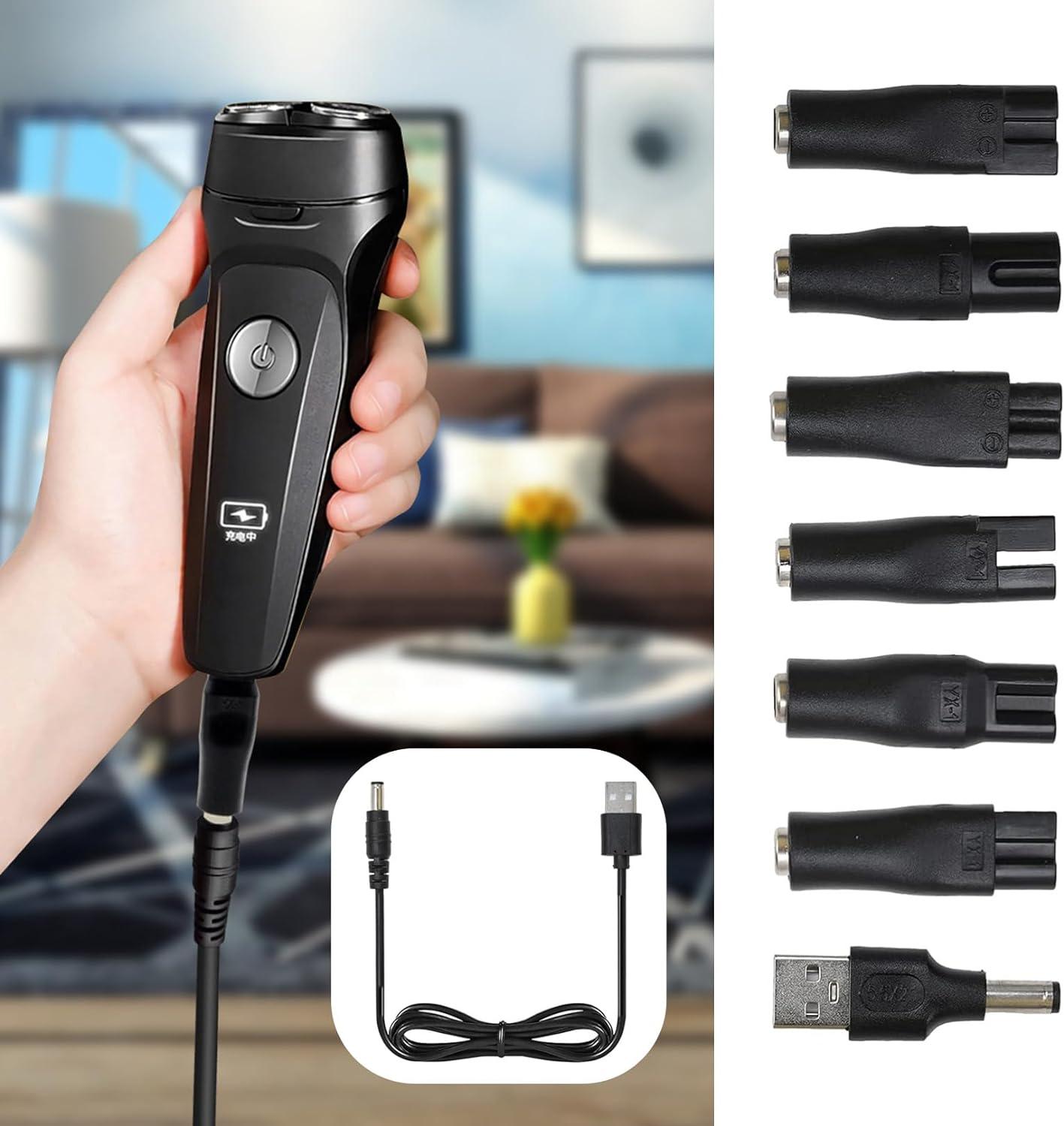 8 Pieces Shaver Charger Set, Shave Replacement Charge Electric USB Cable Kit Universal Charging Adapter For Electric Shavers, Razors, Trimmers, Compatible With Multiple Models For Home Bathroom Travel - View #12