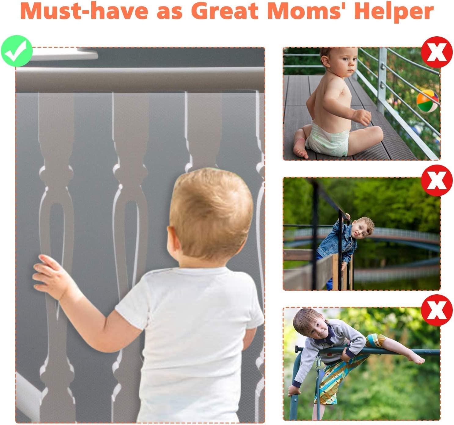Child Safety Net, Durable Banister Guard for Baby Safety Stairs Railing