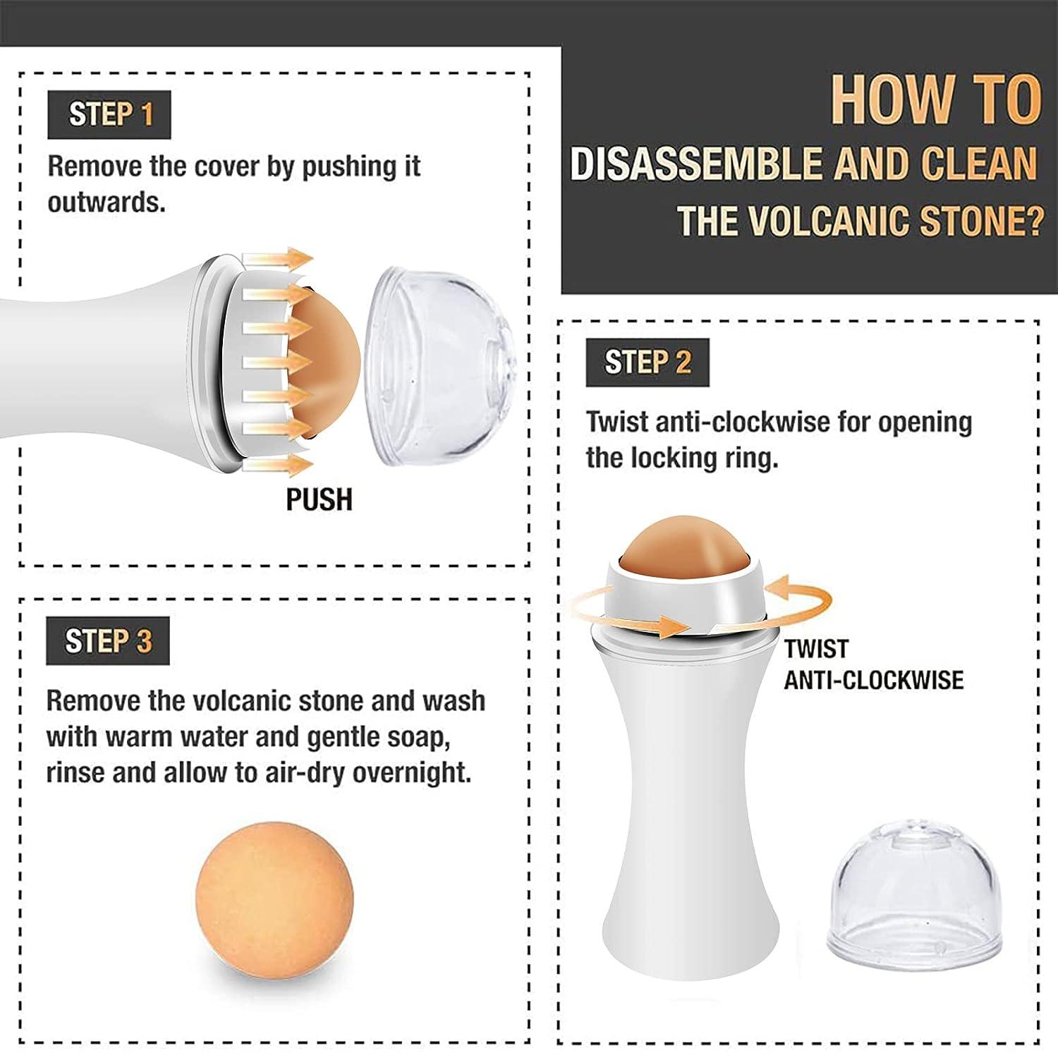 Oil Absorbing Volcanic Roller with a replaceable Volcanic Ball