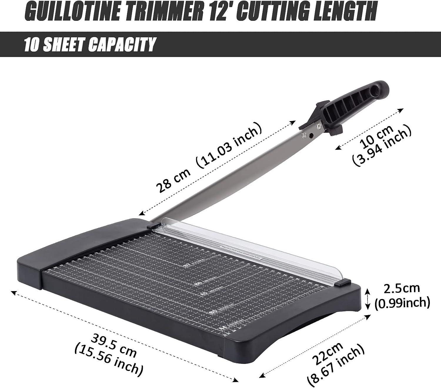 TIANSE Paper Trimmer, Paper Cutter Guillotine with Safety Blade