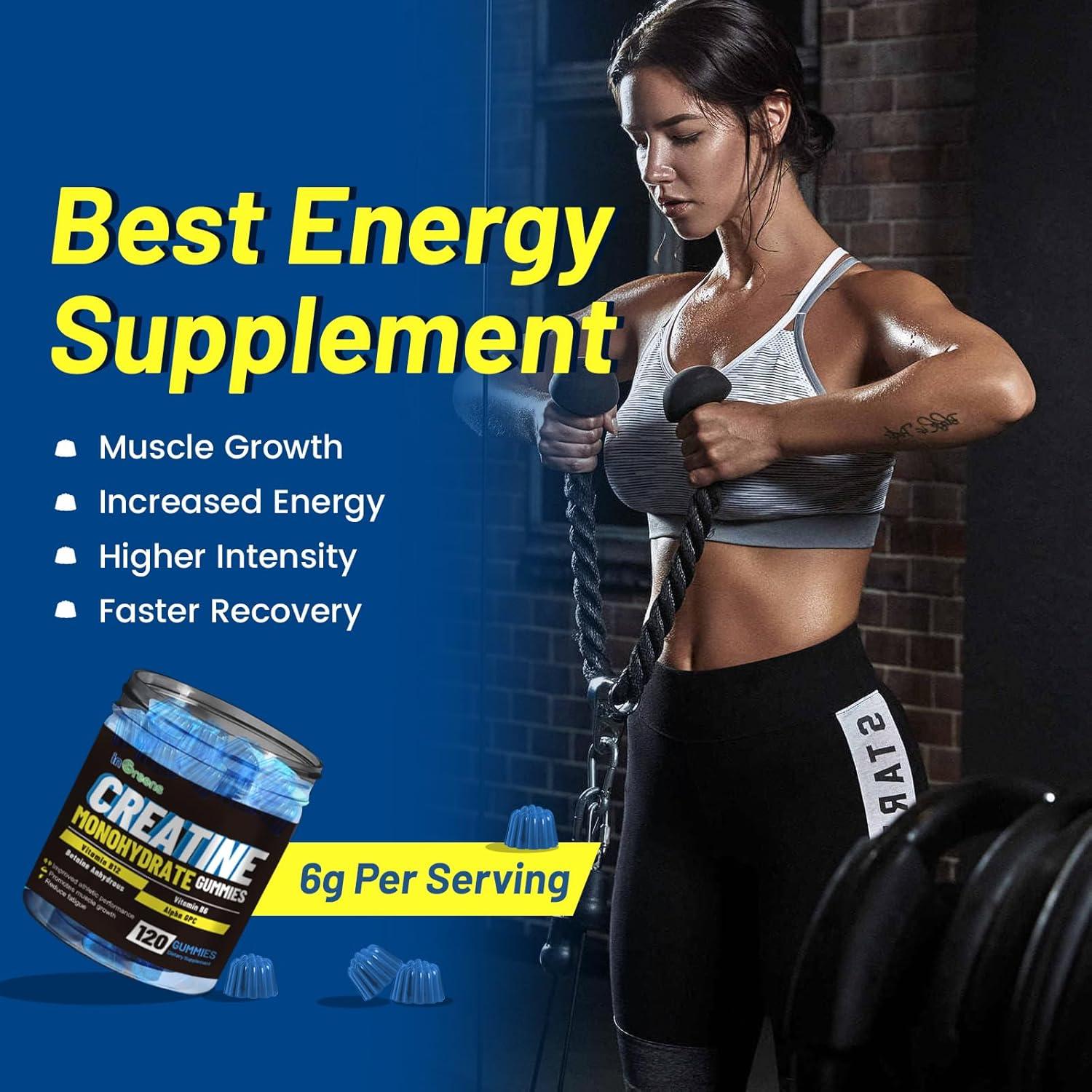 InGreens Creatine Monohydrate Gummies 6g For Men & Women, Potent - View #11