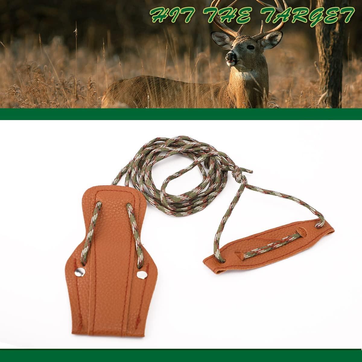 LWANO Archery Recurve Bow Stringer Tool Nylon Rope & Leather Brown