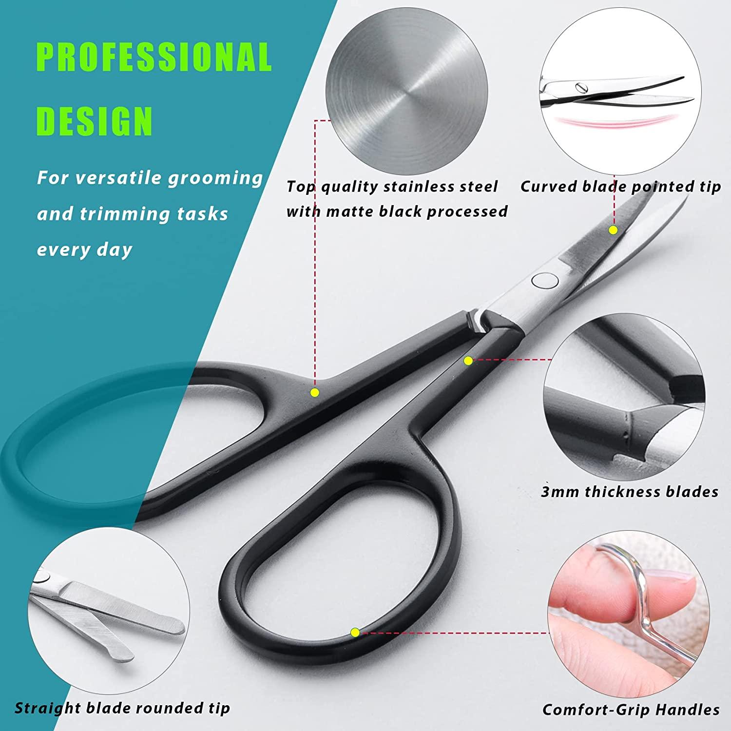 Professional Small Ear Nose Hair Scissors, Curved And Safety Sharp Tip  Grooming Trimming Beauty Shears For Nail, Facial, Mustache, Eyebrows And  Eyelas