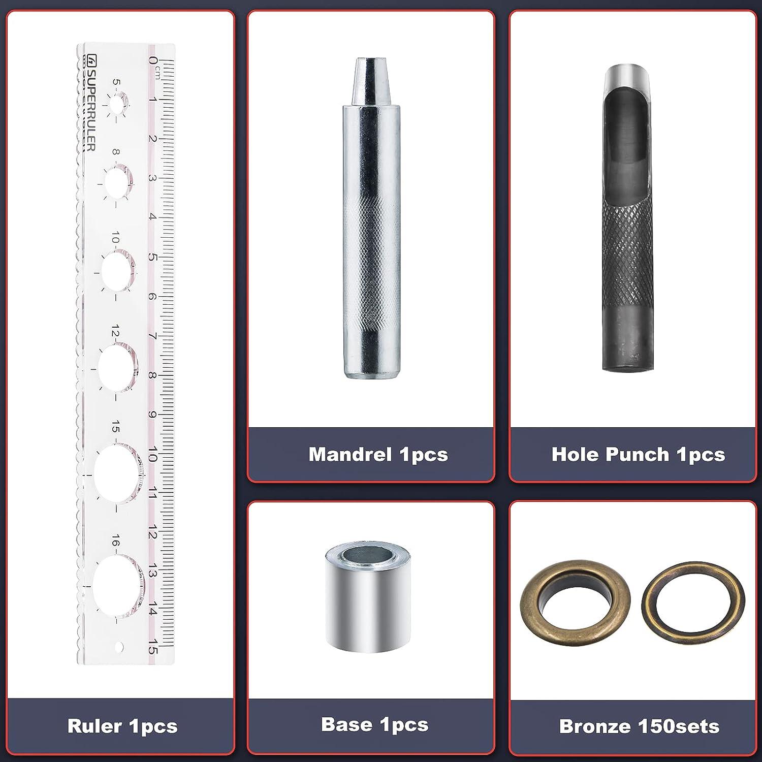 150 Sets 1/2 inch Grommet Tool Kit,Bronze Metal Grommet Kit,Eyelet Kit