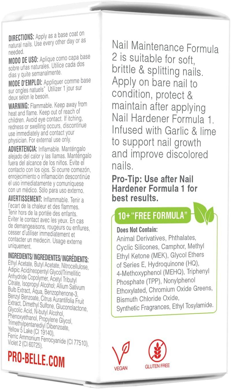Probelle Nail Maintenance Formula 2 Nail Hardener and Strengthener for