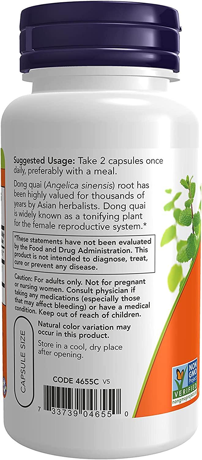 Now Supplements Dong Quai 520mg 100 Veg Capsules Female Support Formula