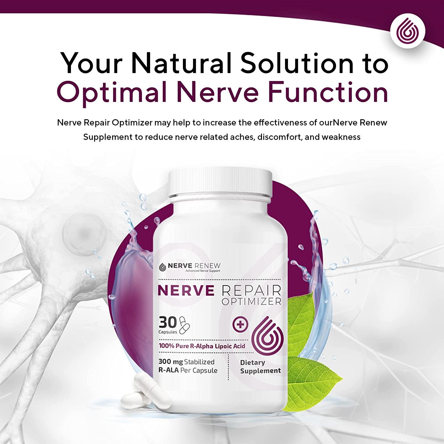 Nerve Renew Dietary Supplement for Nerve Support 30 Capsules with R