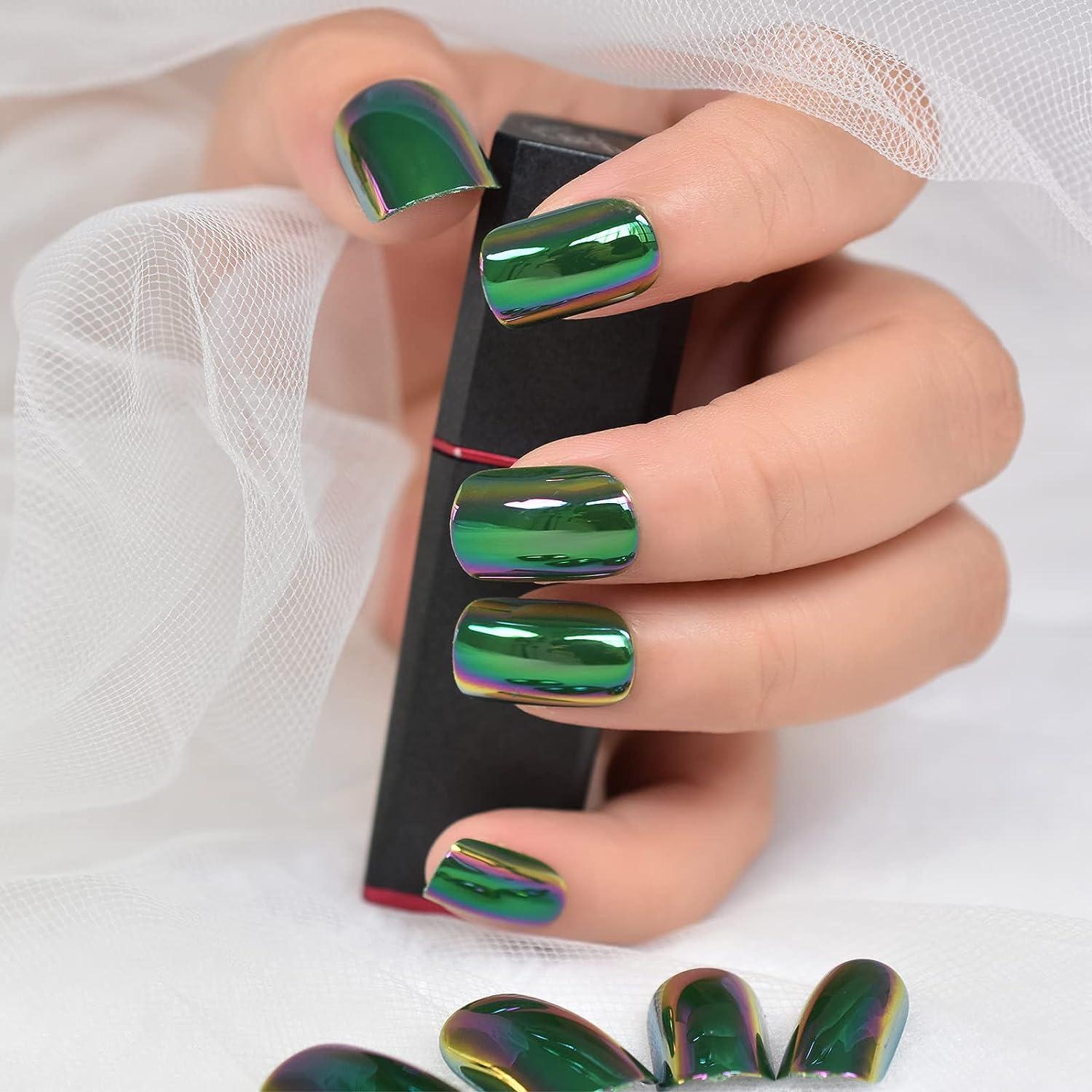 green chrome swirlies 🍀 - ib: @yveningset - #nails #nailart  #nailsofinstagram #gelx #beauty #nail #gelnail #nailsoftheday #nailso... |  Instagram
