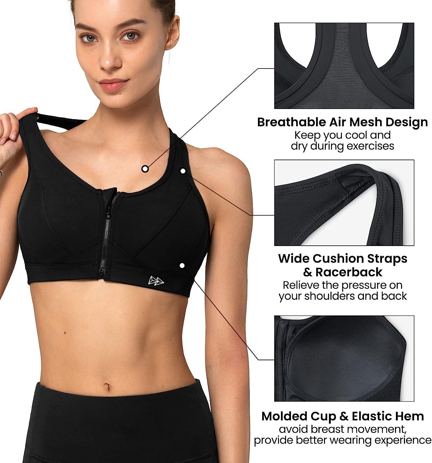 Front Zipper Full Cup Lift Bra,Women's Zip Front Sports Bra, Comfortable  and Breathable Large Bust Bra，for Seniors Women : : Clothing,  Shoes