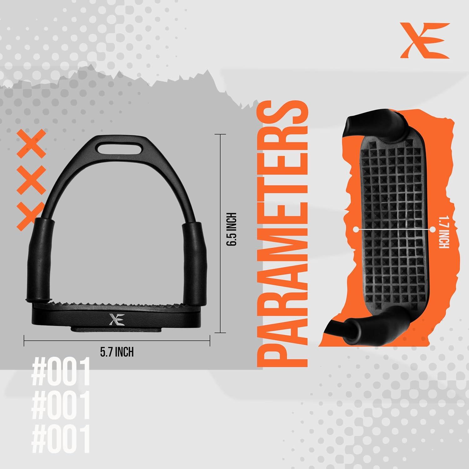 XE Stainless Steel Horse Riding Stirrups - 4.25 Inch Flexible Stirrups