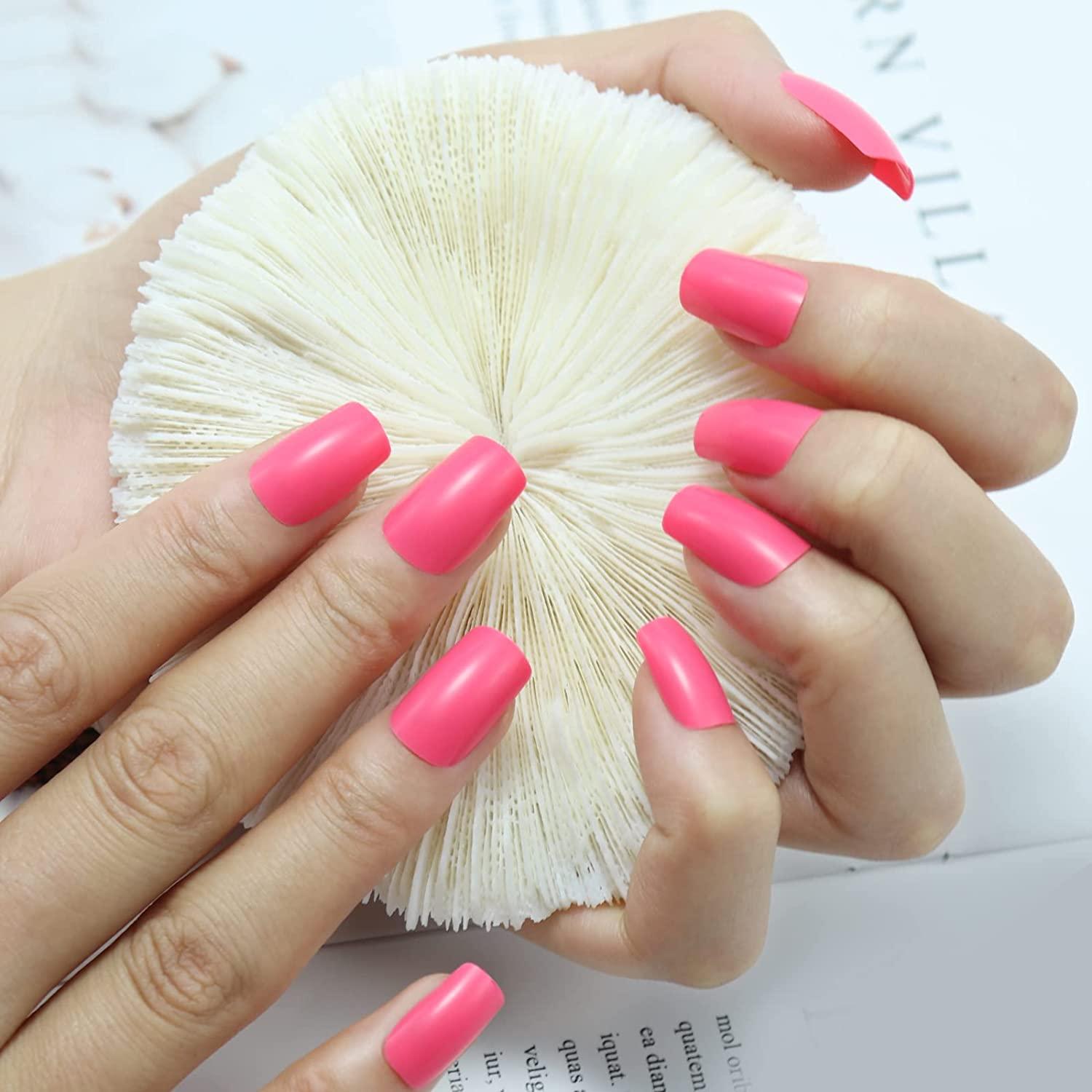 768 Pcs Medium Square Press on Nails Set | Acrylic Short Fake Nails ...