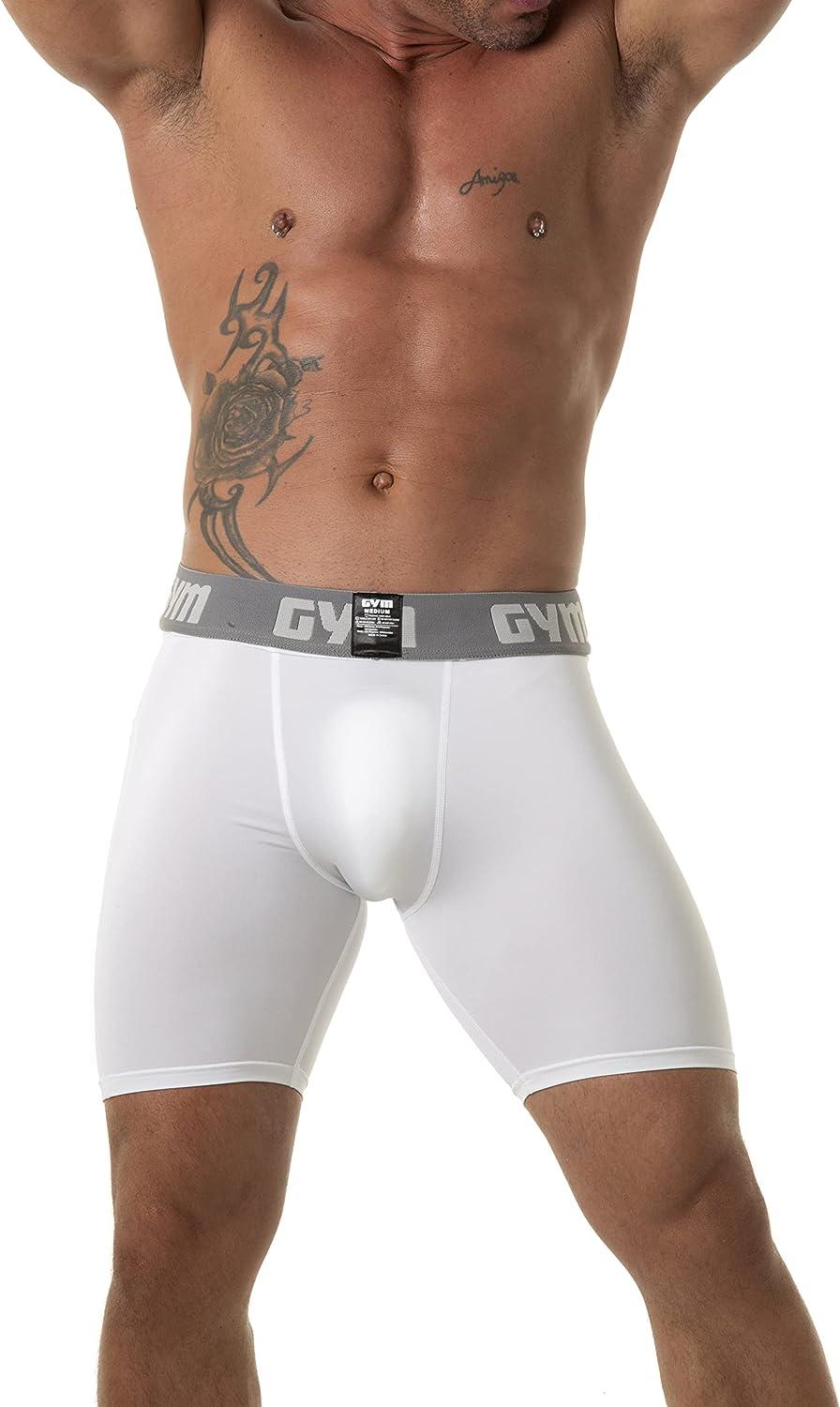 Gym Men's Sports Compression Shorts with Hard Cup Included 4X