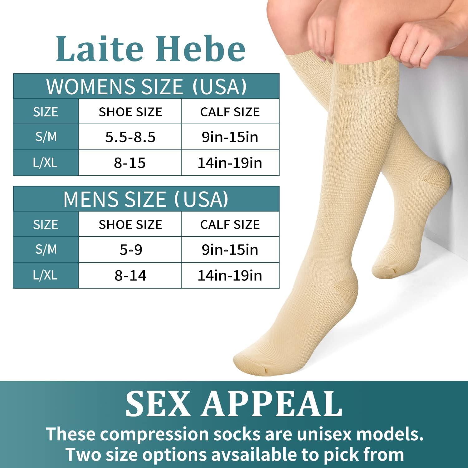 GetUSCart- Laite Hebe Compression Socks,(3 Pairs) Compression Sock for  Women & Men - Best for Running, Athletic Sports, Crossfit, Flight  Travel(Multti-colors8-L/XL)