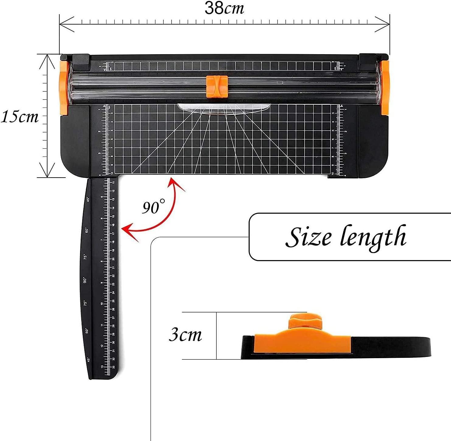 A4 Paper Cutter Slicer, 12 Inch Paper Trimmer Scrapbooking Tool Supplies  with Security Safeguard and Side