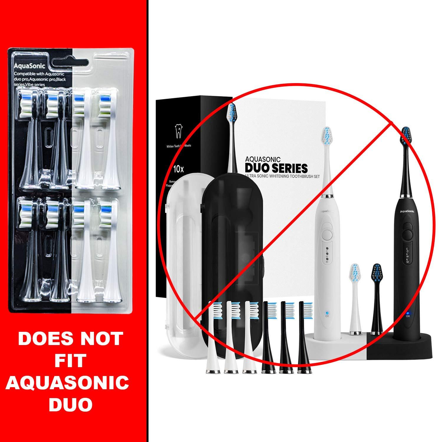 AquaSonic Duo PRO 8pack replacement brush heads Upgraded ProFlex Brush Heads For Improved