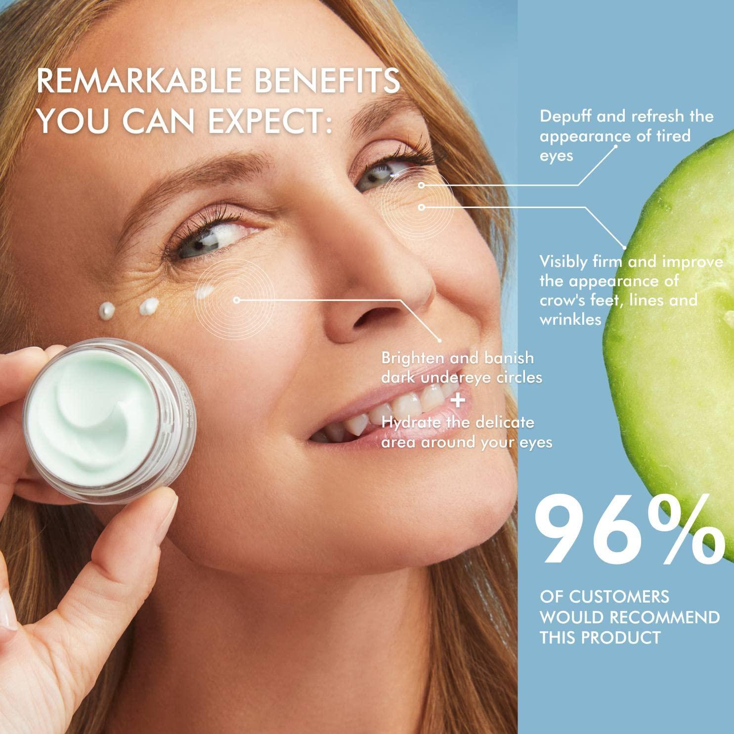 3x Action Cucumber Eye Cream By bioBare With Hyaluronic Acid Squalane