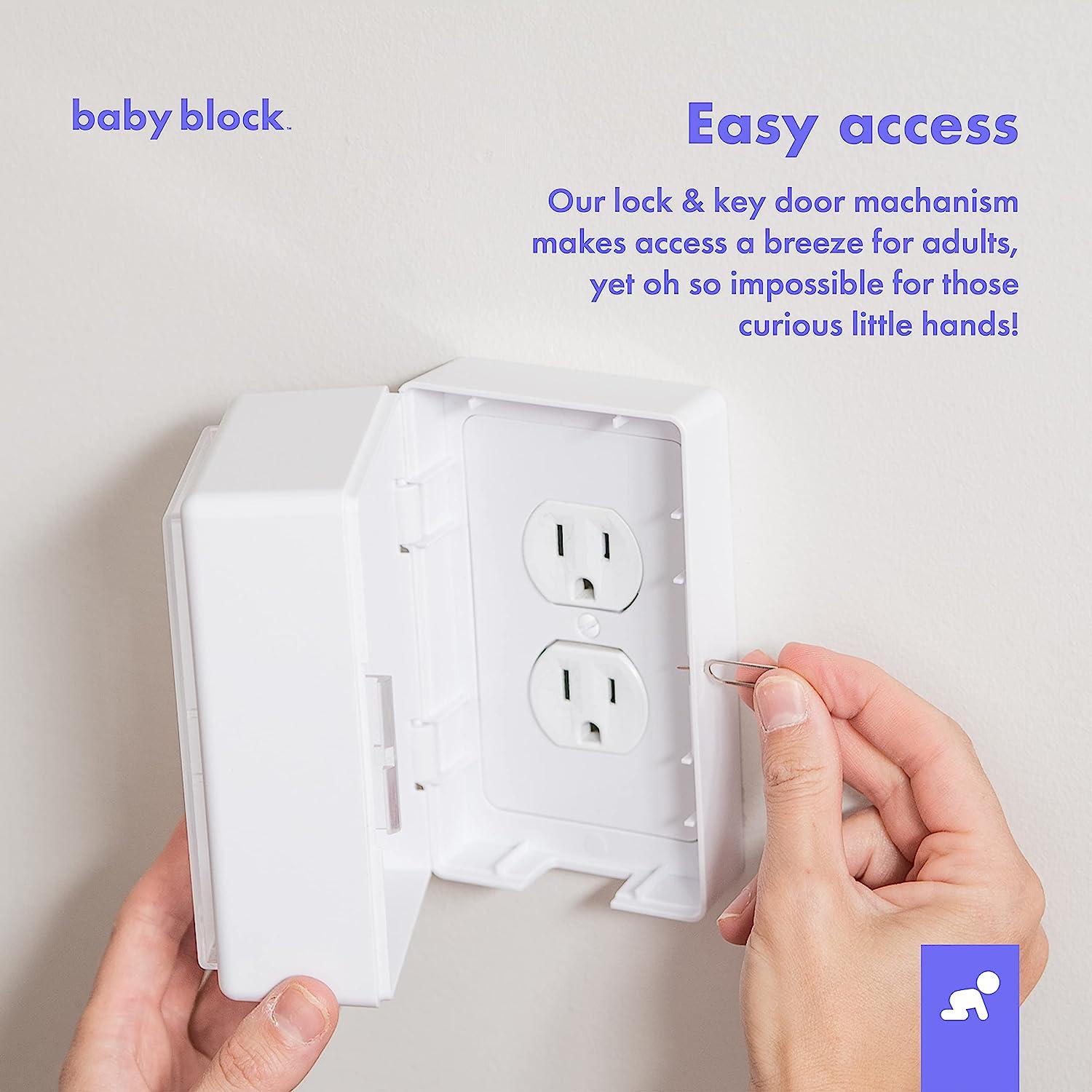 New Lock & Key Outlet Cover Plug Covers for Electrical Outlets Wall Plug Socket Protectors