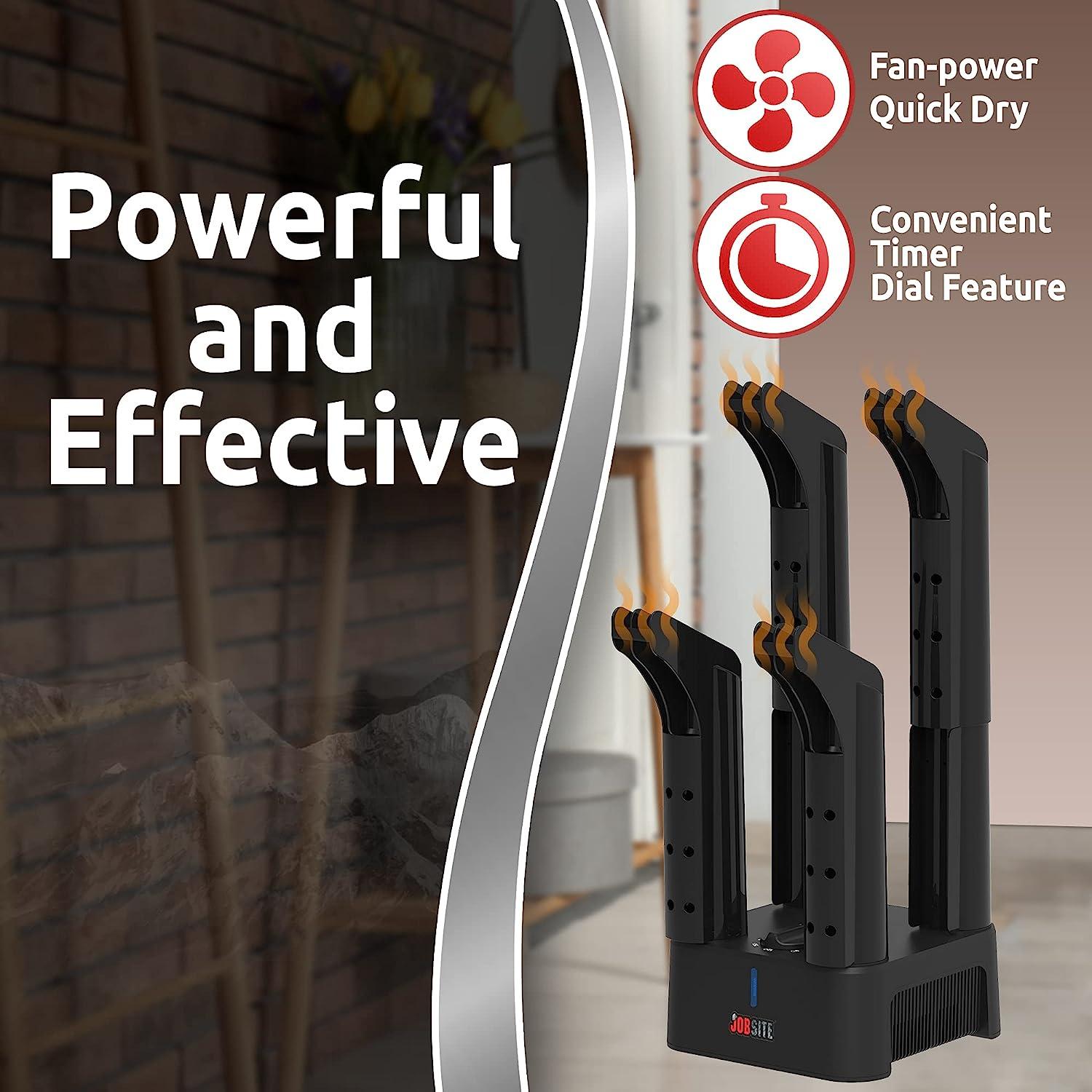 JobSite Mighty Dry Boot Dryer with Timer and Fan, Fast Dry, Keeps Shoes