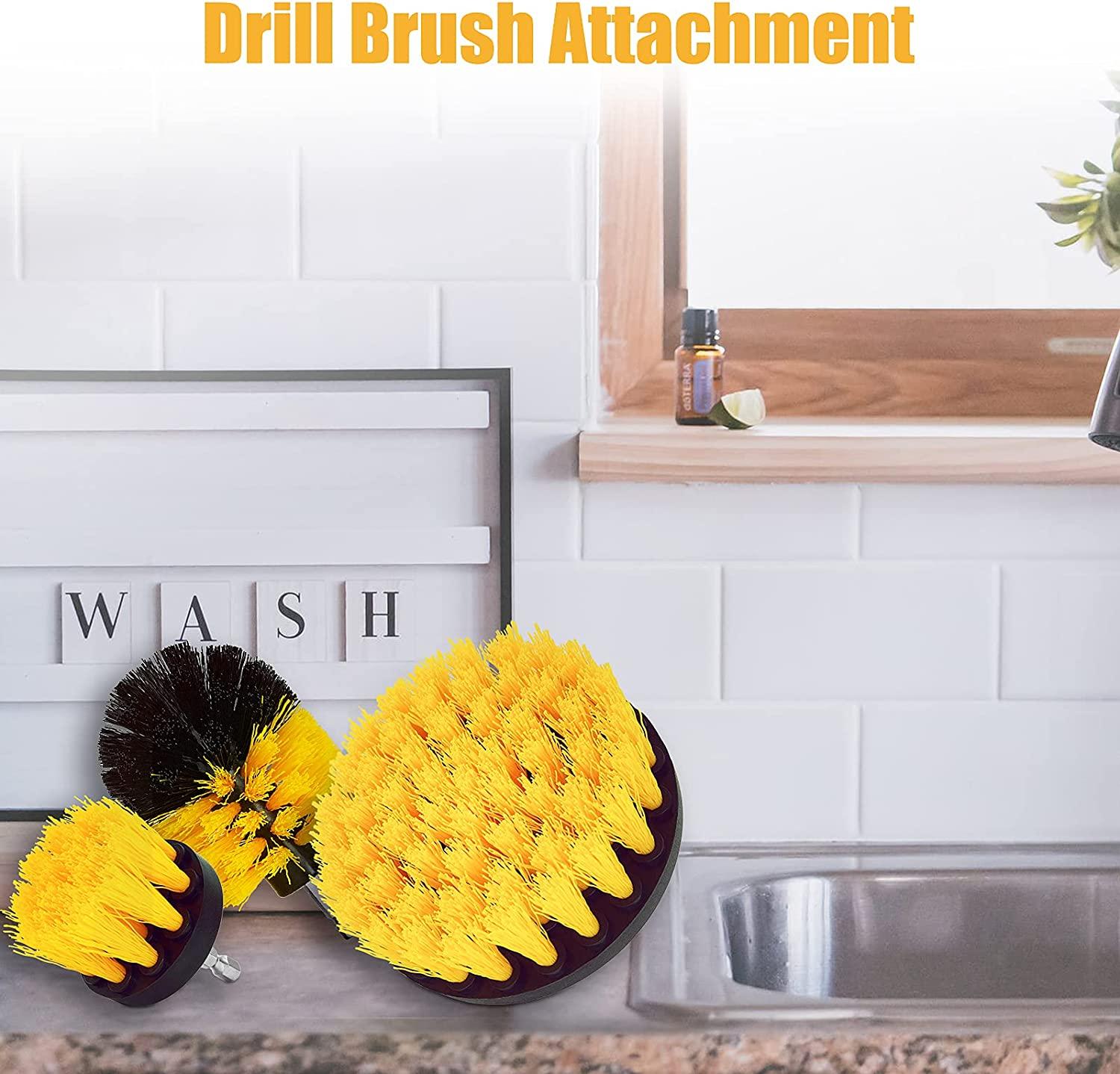 Drill Brushes Set 3pcs Tile Grout Power Scrubber Cleaner Spin Tub