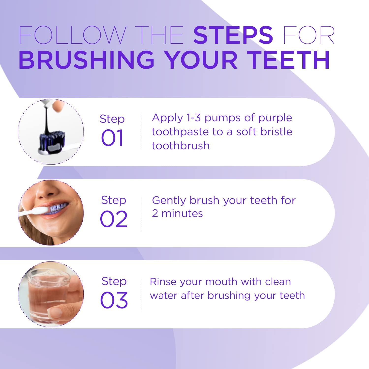 St. Mege Purple Toothpaste Teeth Whitening Gel with Color Wheel