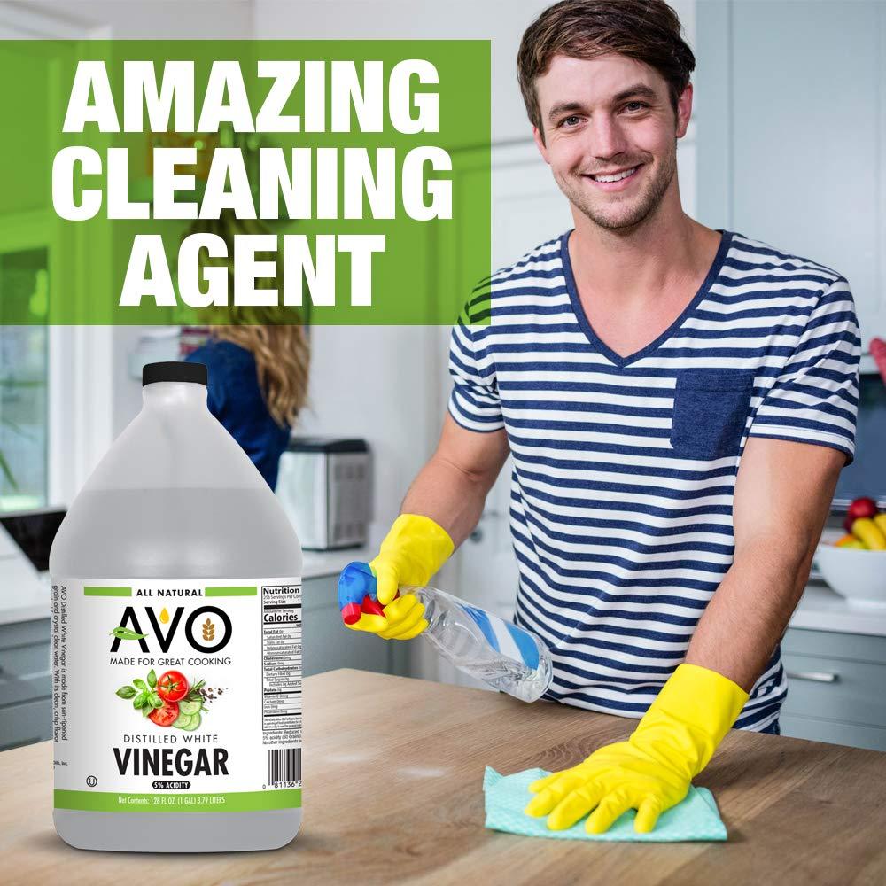 AVO Distilled White Vinegar - 1 Gallon 128 Oz With 5% Acidity For Cooking & Cleaning