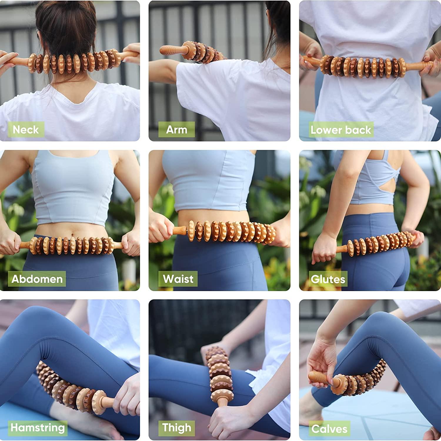 Body Back Wooden Back Roller for Upper and Lower Back Relief