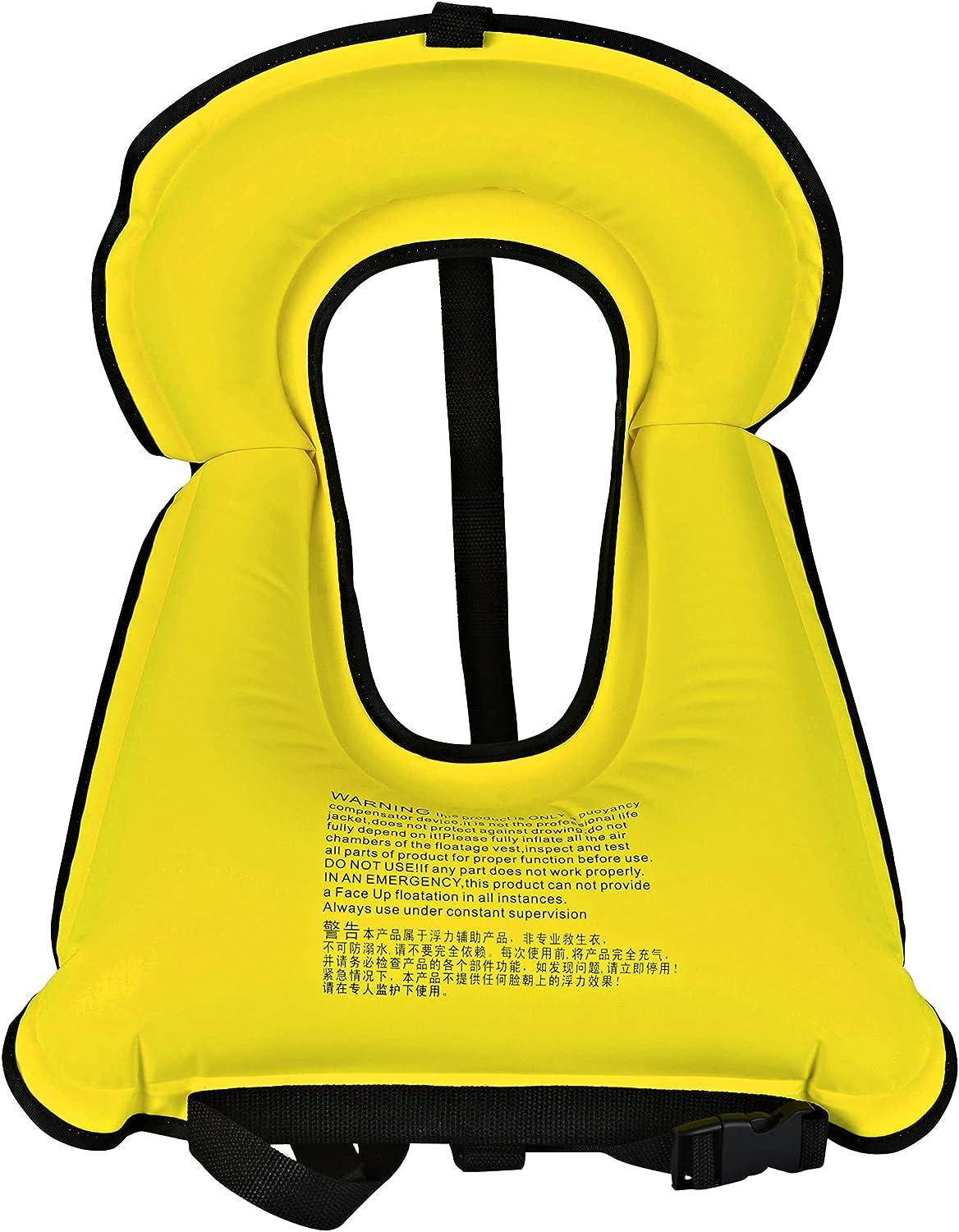 SOLY Inflatable Snorkel Vest Adult, Snorkel Life Vest Adjustable