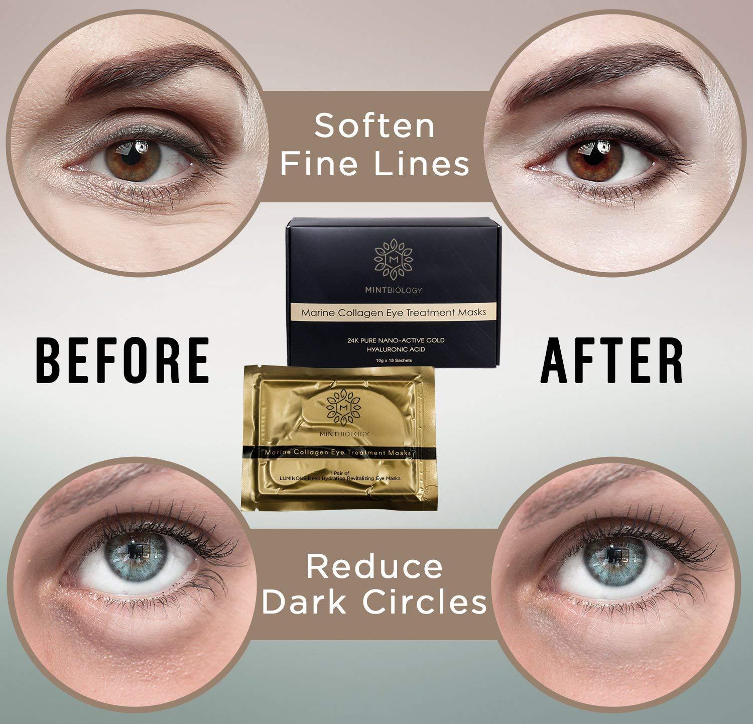 MINTBiology Luxury Gold Under Eye Patches for Wrinkles Under Eye
