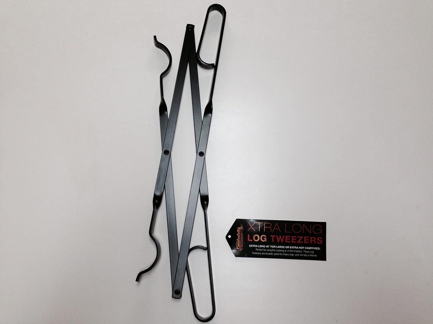 The Perfect Campfire Grill Extra Long Log Tweezers Heavy Duty Fireplace