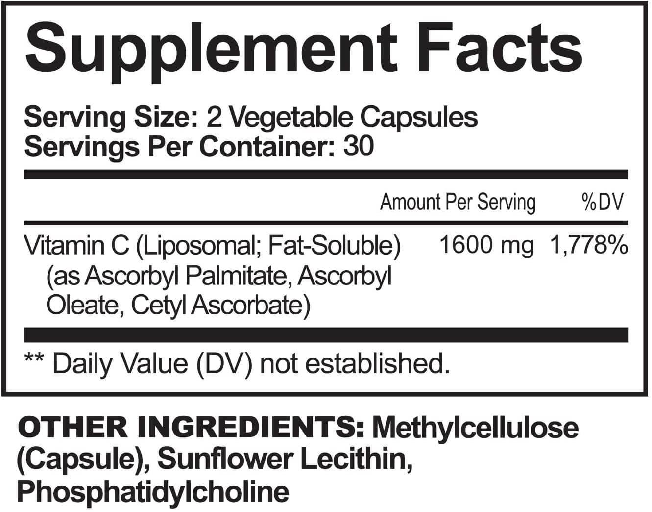 NutriFlair Liposomal Vitamin C 1600 mg 60 Capsules Enhanced