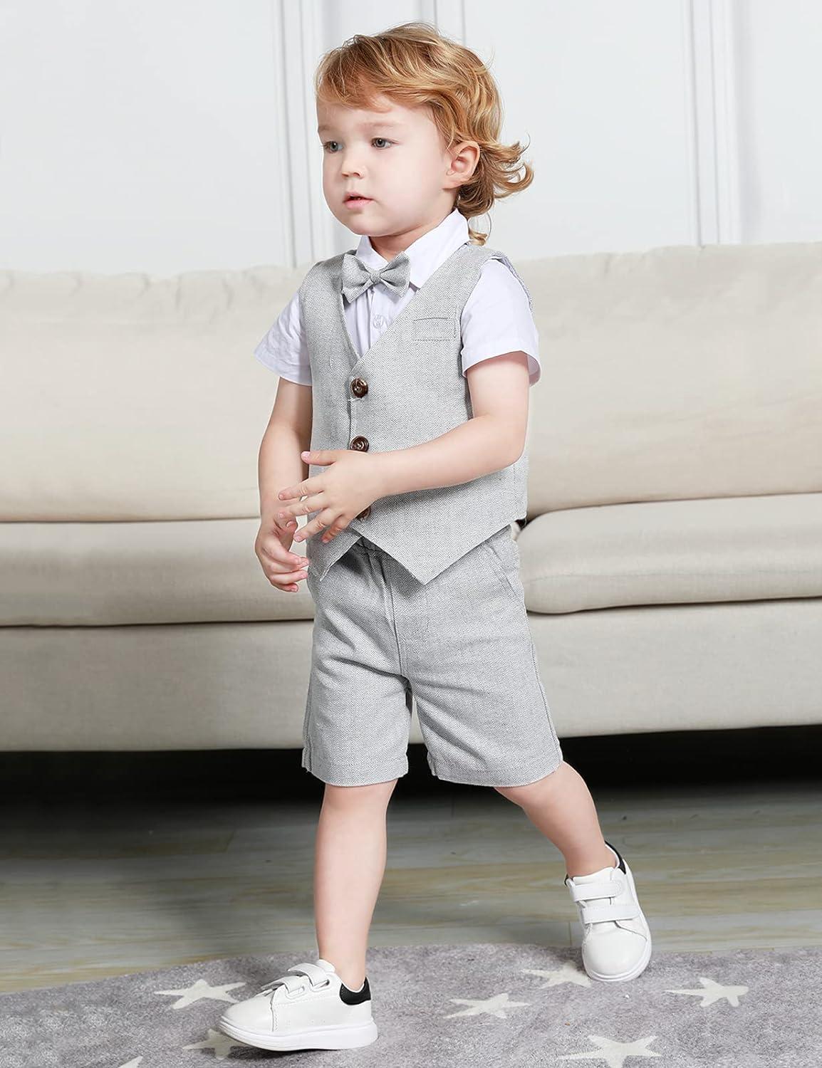 Mint Green Baby Boy 3pcs Gentleman Suit Herringbone Wedding